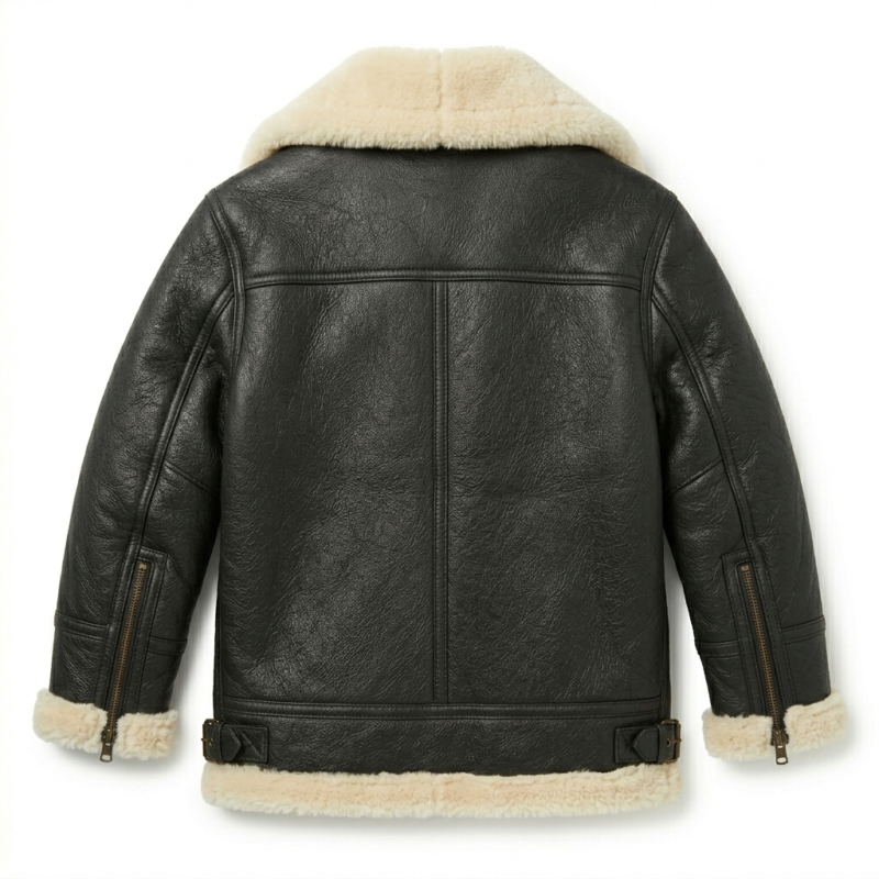 Premium Kids’ Shearling Fashion Leather Jacket | MAS Leather Garments