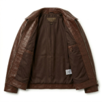 Premium Kids Brown Crocodile Leather Jacket | MAS Leather Garments