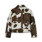 Luxury Monochrome Cow Print Pony Hair Leather Jacket MAS Leather Garments