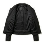 Sleek All-Black Pony Hair Leather Biker Jacket MAS Leather Garments