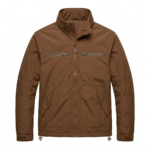 Bespoke Men's Brown Synthetic Windbreakers MAS Leather Garments