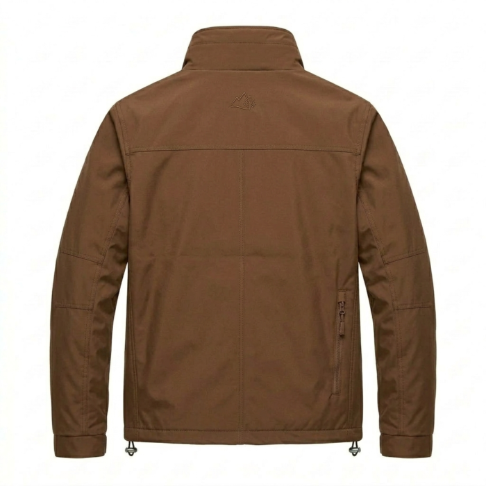 Bespoke Men's Brown Synthetic Windbreakers MAS Leather Garments Back View