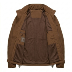 Bespoke Men's Brown Synthetic Windbreakers MAS Leather Garments Inner View