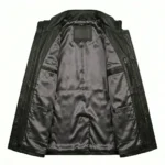 Classic Men's Black Leather Double Breasted Leather Coat Sale MAS Leather Garments