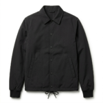 Crafted Men's Black Synthetic Coach Jacket MAS Leather Garments