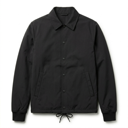 Crafted Men's Black Synthetic Coach Jacket MAS Leather Garments