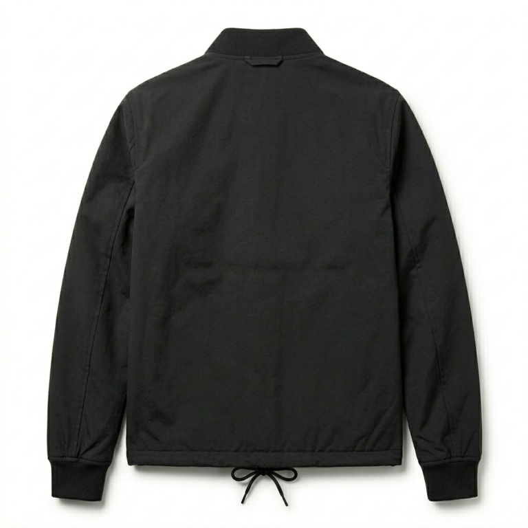 Crafted Men's Black Synthetic Coach Jacket MAS Leather Garments Back View