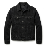 Designer Men's Black Denim Trucker Jacket MAS Leather Garments