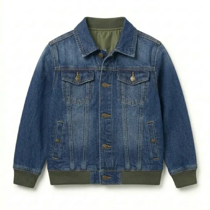 Exclusive Boys Kids Blue Denim Jacket MAS Leather Garments