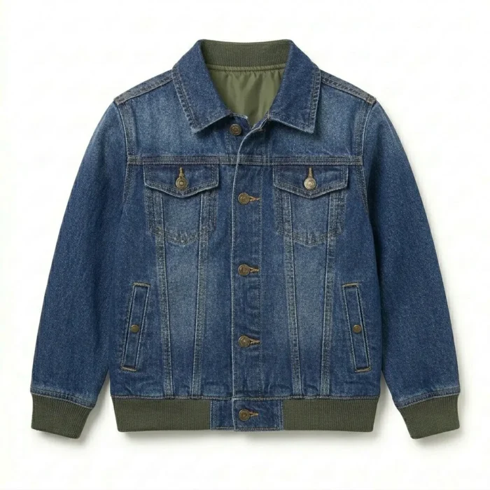 Exclusive Boys Kids Blue Denim Jacket MAS Leather Garments