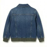 Exclusive Boys Kids Blue Denim Jacket MAS Leather Garments Back View