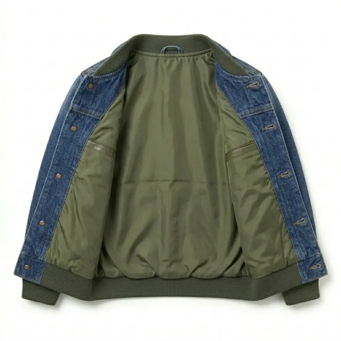 Exclusive Boys Kids Blue Denim Jacket MAS Leather Garments Inner View