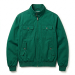Exclusive Men's Green Cotton Harrington Jacket MAS Leather Garments