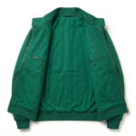 Exclusive Men's Green Cotton Harrington Jacket MAS Leather Garments Inner View
