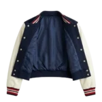 Handcrafted Girls Kids Blue Wool Varsity Jacket MAS Leather Garments Inner View