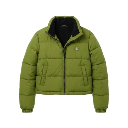 Iconic Girls Kids Olive Green Puffer Jacket MAS Leather Garments