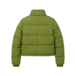 Iconic Girls Kids Olive Green Puffer Jacket MAS Leather Garments Back View