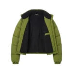 Iconic Girls Kids Olive Green Puffer Jacket MAS Leather Garments Inner View