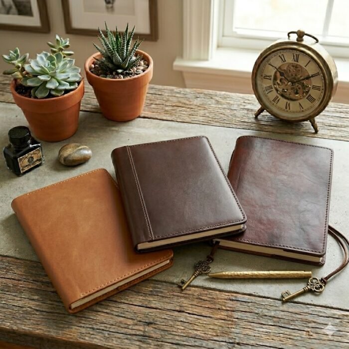 Premium Brown Genuine Leather Journal Cover | MAS Leather Garments - Image 5