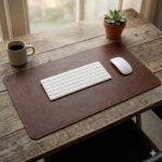Handmade Brown Genuine Leather Desk Pad | MAS Leather Garments - Image 4