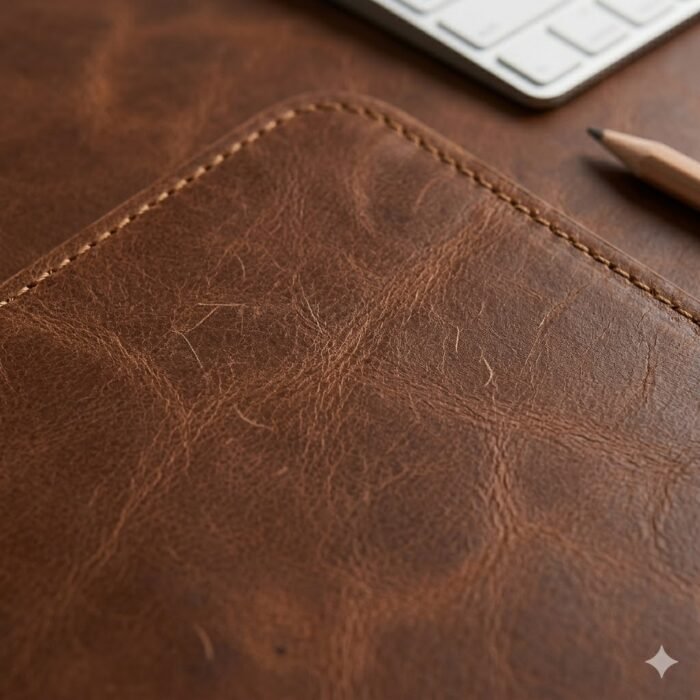 Handmade Brown Genuine Leather Desk Pad | MAS Leather Garments - Image 5