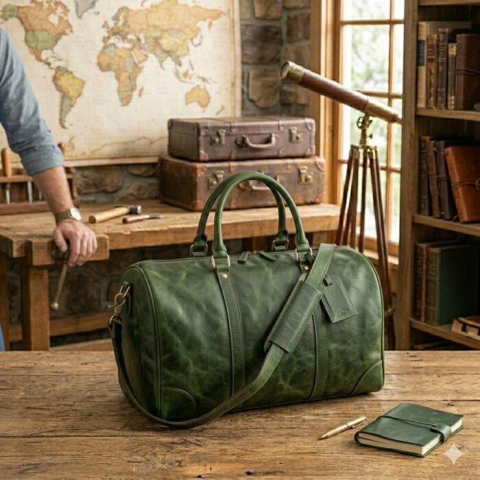 Premium Genuine Leather Duffle Bag | MAS Leather Garments - Image 1