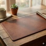 Handmade Brown Genuine Leather Desk Pad | MAS Leather Garments - Image 2