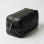 Premium Black Genuine Leather Toiletry Bag | MAS Leather Garments