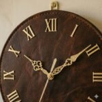 Handmade Brown Leather Wall Clock Decorative Home Accent | MAS Leather Garments - Image 5