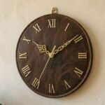 Handmade Brown Leather Wall Clock Decorative Home Accent | MAS Leather Garments - Image 3