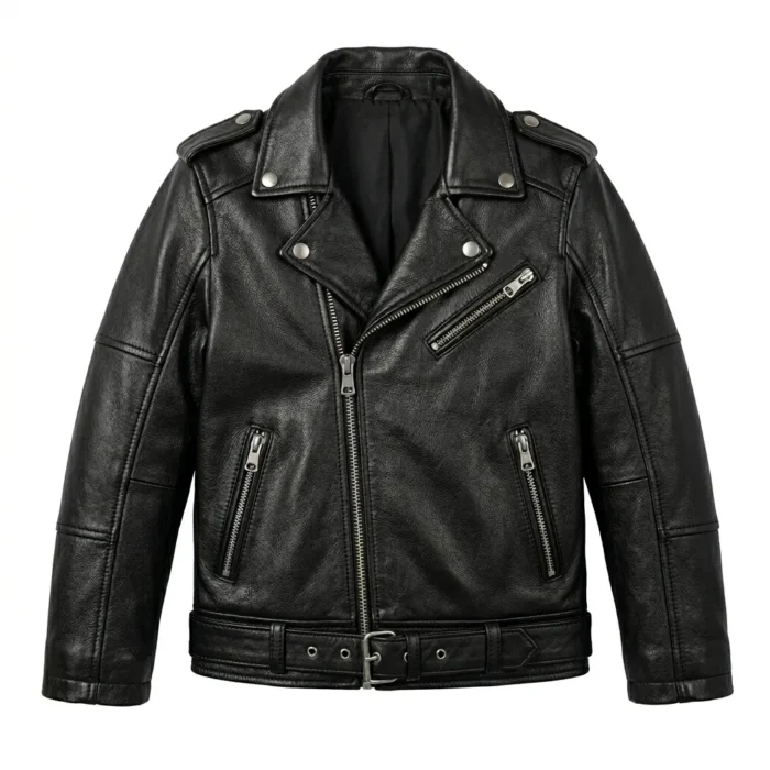 Luxury Boys Kids Black Leather Jacket MAS Leather Garments