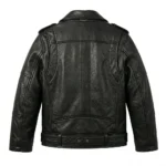 Luxury Boys Kids Black Leather Jacket MAS Leather Garments Back View