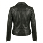 Luxury Women's Black Leather Jacket MAS Leather Garments Back View