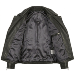 Luxury Women's Black Leather Jacket MAS Leather Garments Inner View
