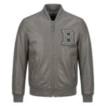 Men's Premium Black Bomber Leather Jacket MAS Leather Garments