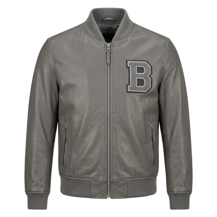 Men's Premium Black Bomber Leather Jacket MAS Leather Garments
