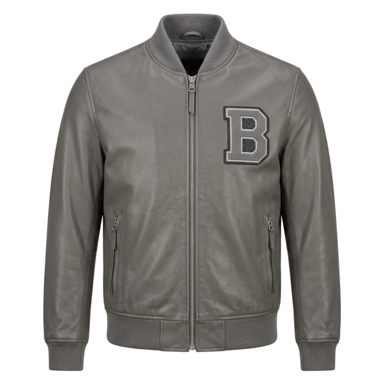 Men's Premium Black Bomber Leather Jacket MAS Leather Garments