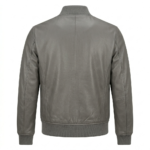 Men's Premium Black Bomber Leather Jacket MAS Leather Garments Back View