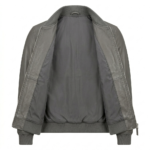 Men's Premium Black Bomber Leather Jacket MAS Leather Garments Inner View