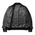 Men's Premium Black Crocodile Embossed Real Leather Jacket MAS Leather Garments Inner View