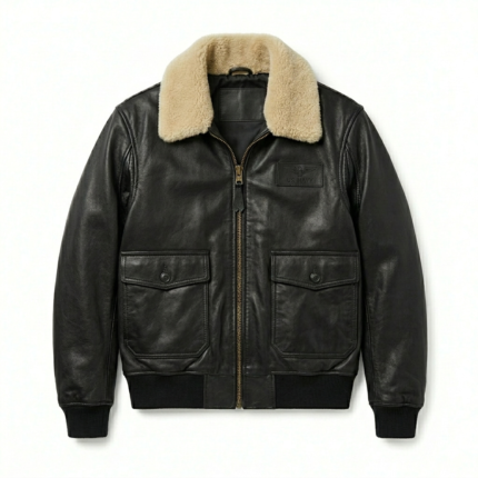 Men's Premium Black Genuine Leather G-1 Flight Jacket MAS Leather Garments