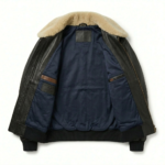 Men's Premium Black Genuine Leather G-1 Flight Jacket MAS Leather Garments Inner View