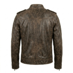 Men's Premium Brown Distressed Leather Jackets MAS Leather Garments Back View