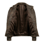 Men's Premium Brown Distressed Leather Jackets MAS Leather Garments Inner View