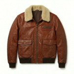 Men's Premium Brown Genuine Embossed Leather Jackets MAS Leather Garments