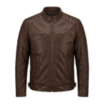 Men's Premium Brown Genuine Snake Embossed Leather Jackets MAS Leather Garments
