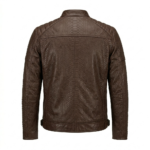 Men's Premium Brown Genuine Snake Embossed Leather Jackets MAS Leather Garments Back View