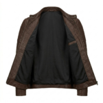 Men's Premium Brown Genuine Snake Embossed Leather Jackets MAS Leather Garments Inner View