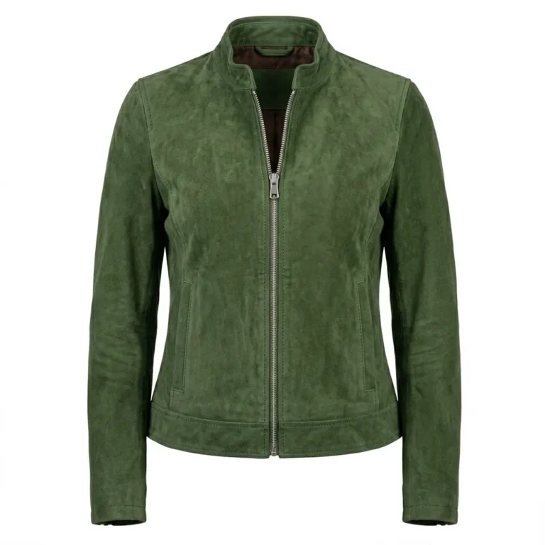 Opulent Women's Forest Green Suede Jacket MAS Leather Garments