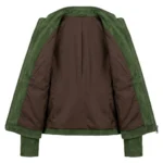 Opulent Women's Forest Green Suede Jacket MAS Leather Garments Inner View